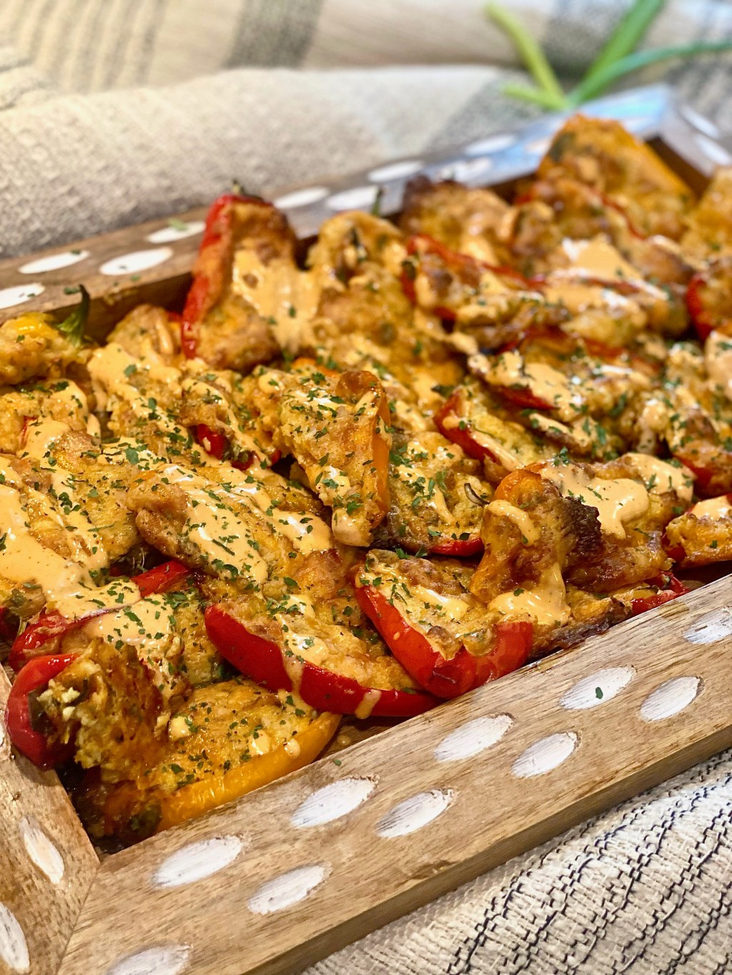 Mini Bell Pepper Poppers Loaded with Cheese&nbsp;dip!