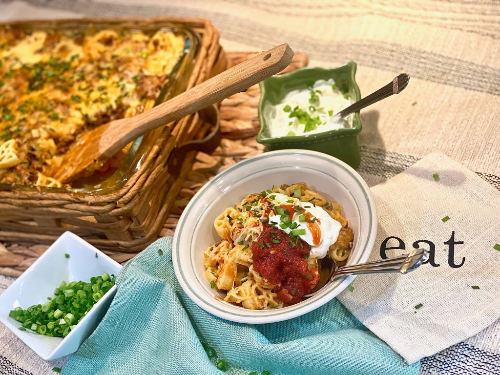 Macaroni And Cheese Chili&nbsp;Bake.